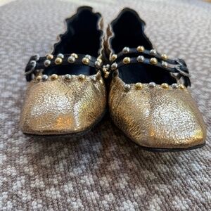 Ann Mashburn Gold Studded Ballet Flats size 40/9.5